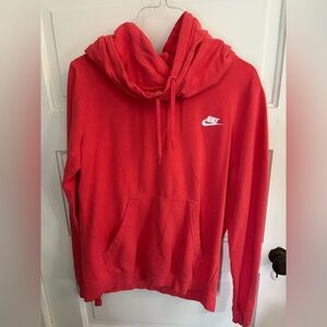 Nike women’s coral pink funnel neck hoodie. Medium. Good used condition.